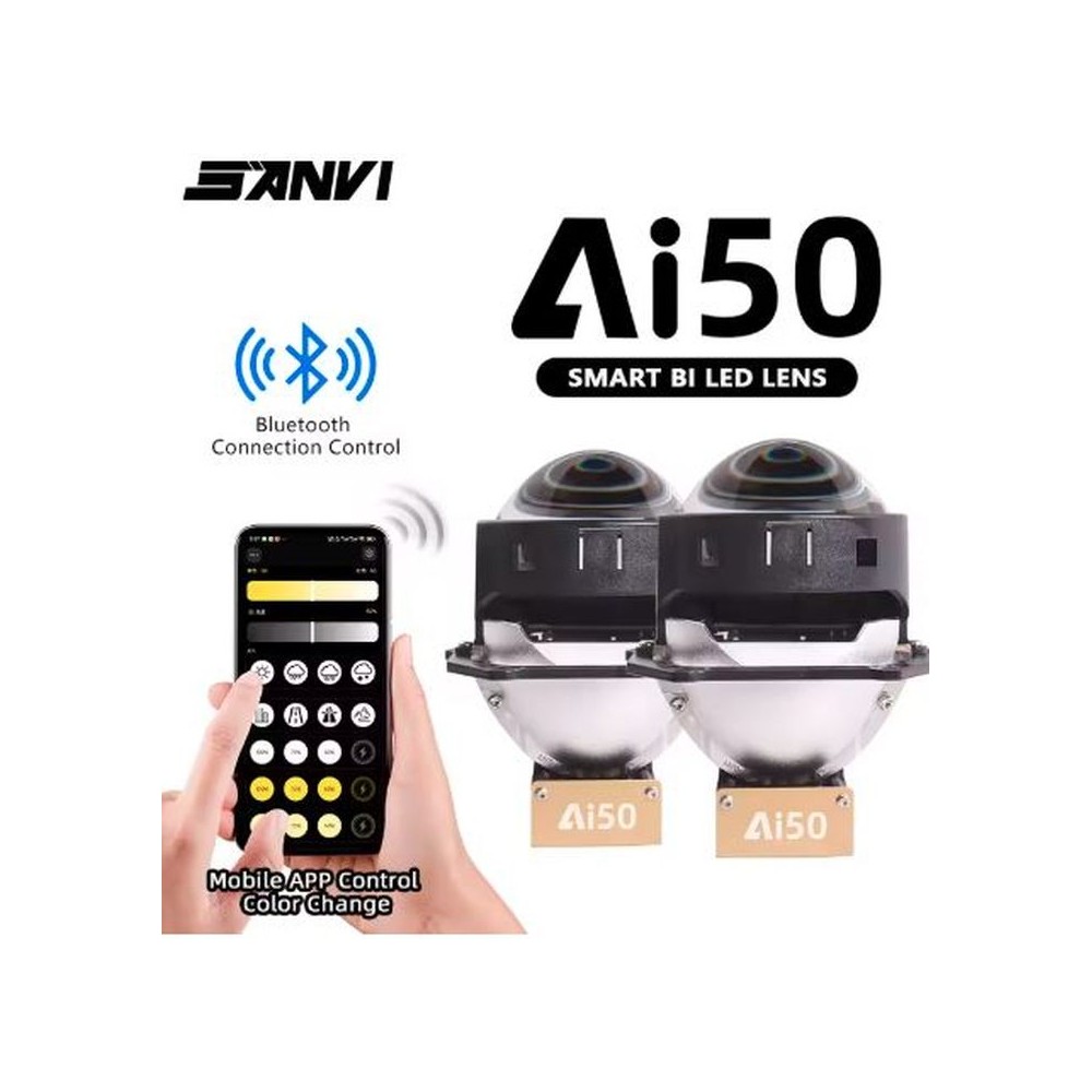 Soczewki BI-LED 3.0 SANVI AI50 3000/4300/6000K sterowane aplikacją bluetooth