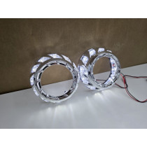Maskownice, osłony soczewki 3" SPIRALA LED DRL BIAŁE