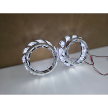 Maskownice, osłony soczewki 3" SPIRALA LED DRL BIAŁE