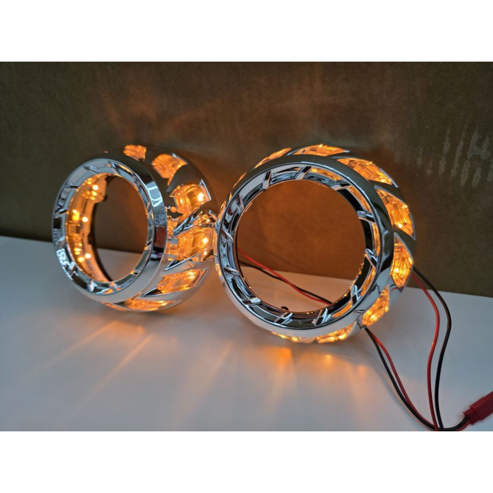 Maskownice, osłony soczewki 3" SPIRALA DUAL LED DRL z kierunkiem