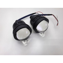 Soczewki LED drogowe, dalekosiężne 2,5" + podświetlenie RED DEVIL EYE