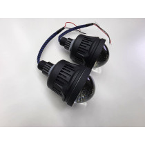 Soczewki LED drogowe, dalekosiężne 2,5" + podświetlenie RED DEVIL EYE