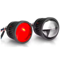 Soczewki LED drogowe, dalekosiężne 2,5" + podświetlenie RED DEVIL EYE