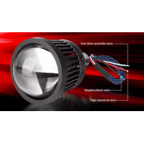 Soczewki LED drogowe, dalekosiężne 2,5" + podświetlenie RED DEVIL EYE
