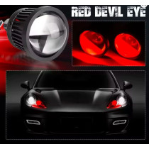 Soczewki LED drogowe, dalekosiężne 2,5" + podświetlenie RED DEVIL EYE