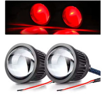 Soczewki LED drogowe, dalekosiężne 2,5" + podświetlenie RED DEVIL EYE
