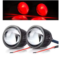 Soczewki LED drogowe, dalekosiężne 2,5" + podświetlenie RED DEVIL EYE