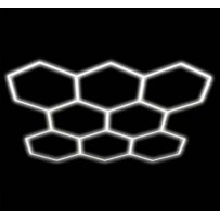 Oświetlenie Hexagon LED 6000K 8X plaster miodu 2440mm x 2335mm